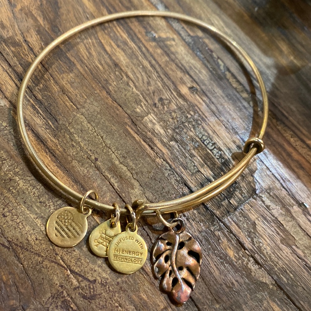 Alex and Ani monstera bracelet
